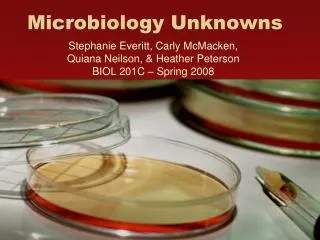 Microbiology Unknowns