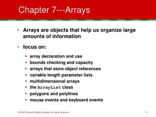 Chapter 7---Arrays