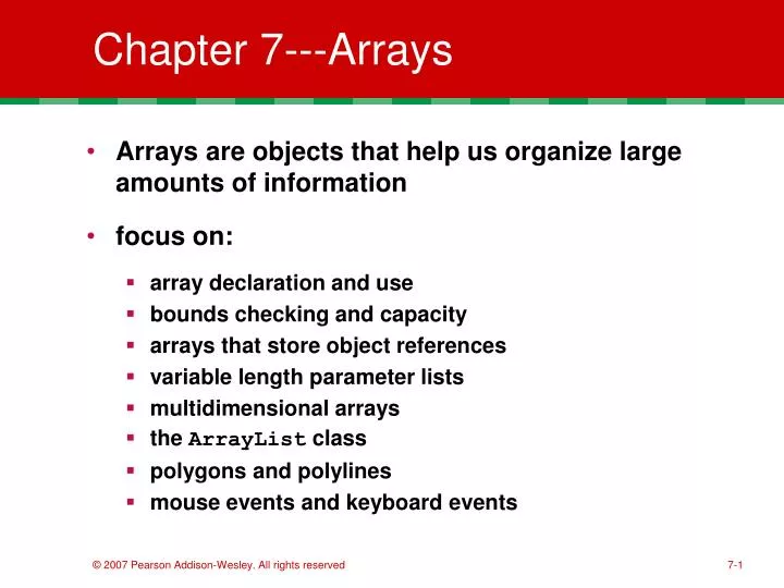 chapter 7 arrays