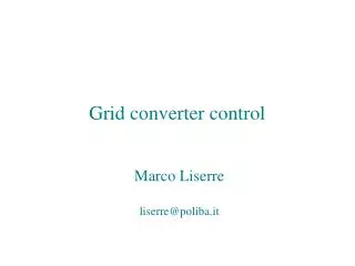 Grid converter control