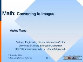 Math: Converting to Images