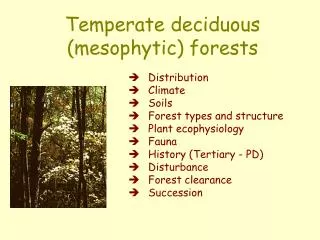 Temperate deciduous (mesophytic) forests