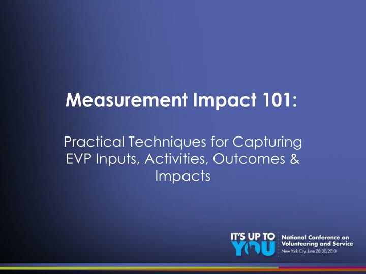 measurement impact 101