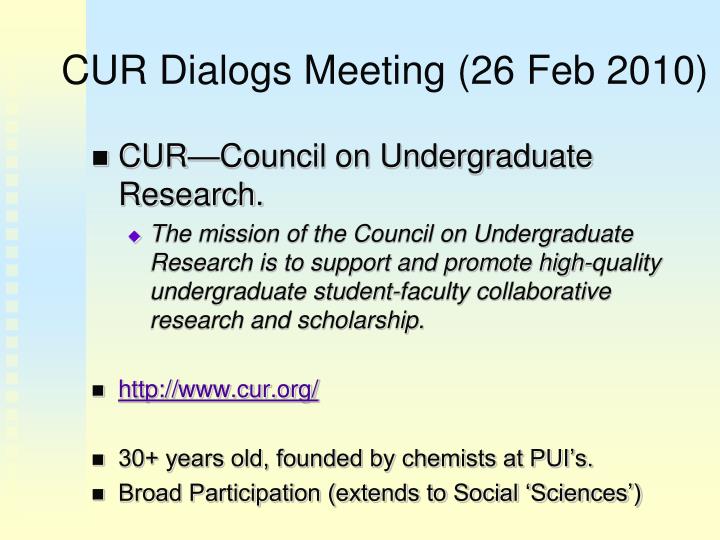 cur dialogs meeting 26 feb 2010