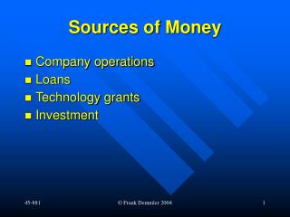 Sources of Money