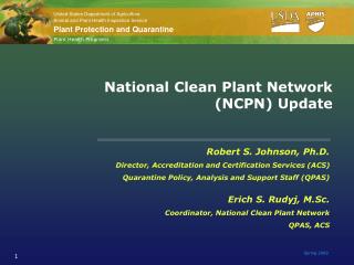 National Clean Plant Network (NCPN) Update