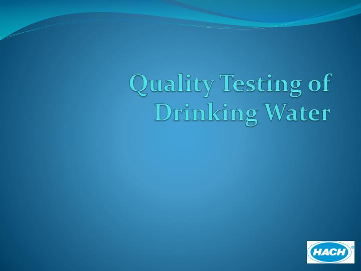 quality testing of drinking water