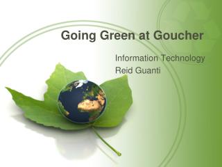 Going Green at Goucher