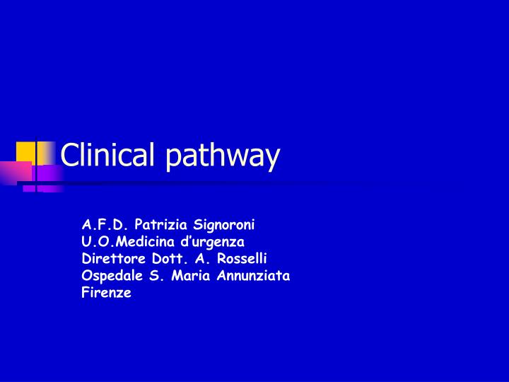 clinical pathway