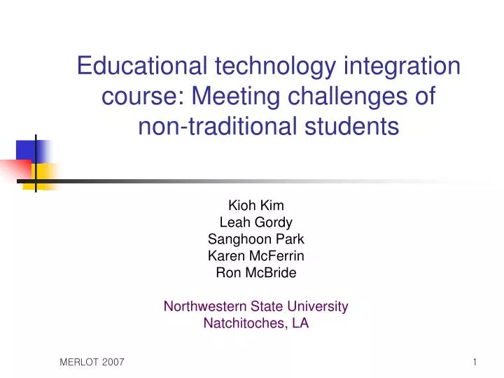 educational technology integration course meeting challenges of non traditional students