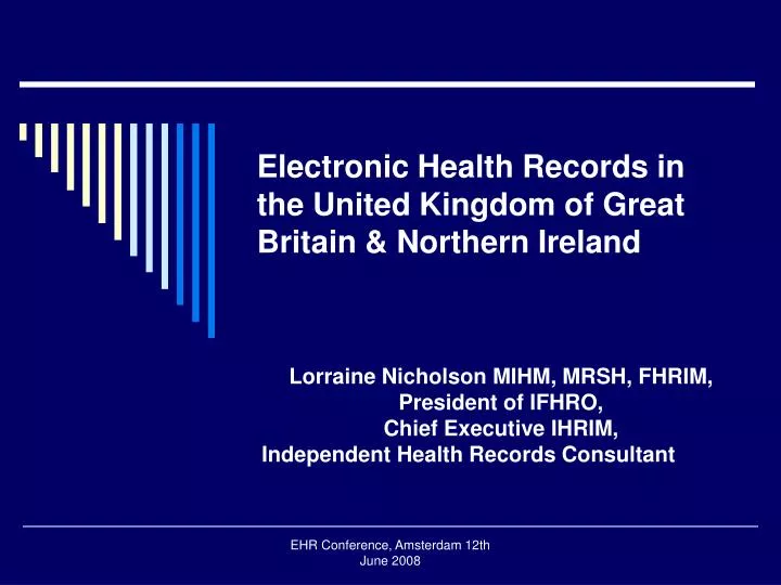 electronic health records in the united kingdom of great britain northern ireland