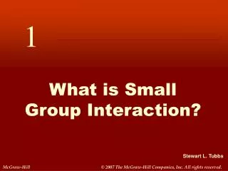 What is Small Group Interaction?