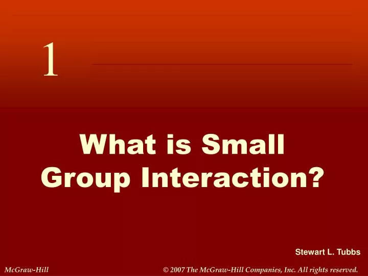 what is small group interaction
