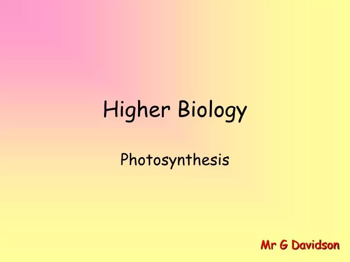 higher biology