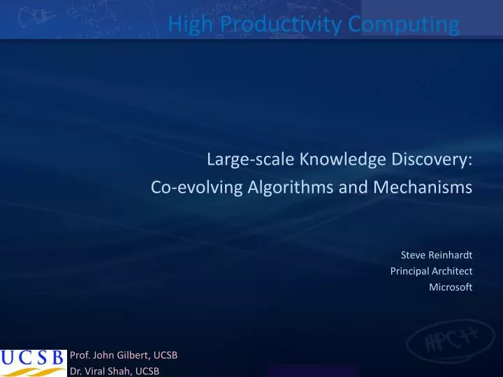 high productivity computing