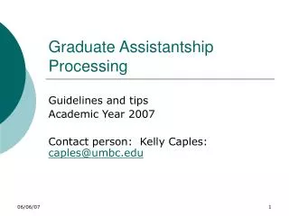 Graduate Assistantship Processing
