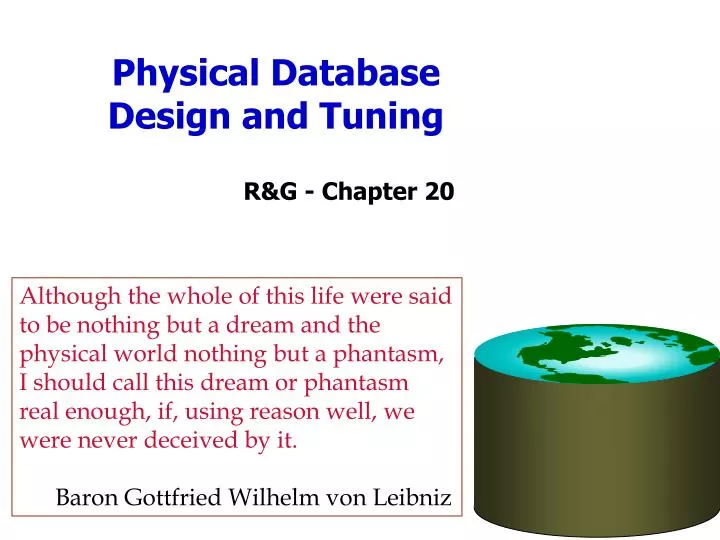 physical database design and tuning