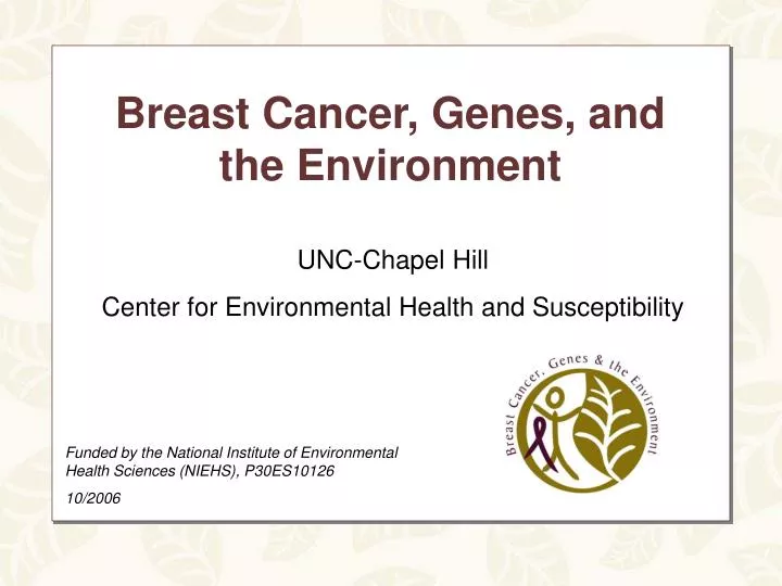 breast cancer genes and the environment