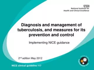 Diagnosis and management of tuberculosis, and measures for its prevention and control