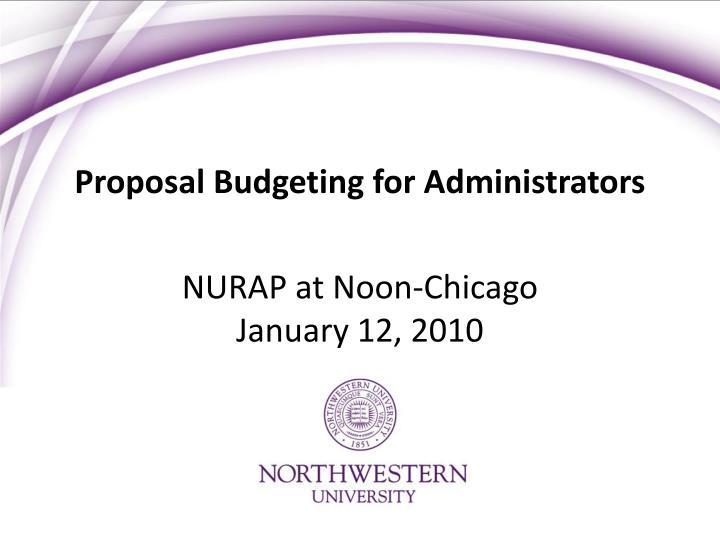 proposal budgeting for administrators