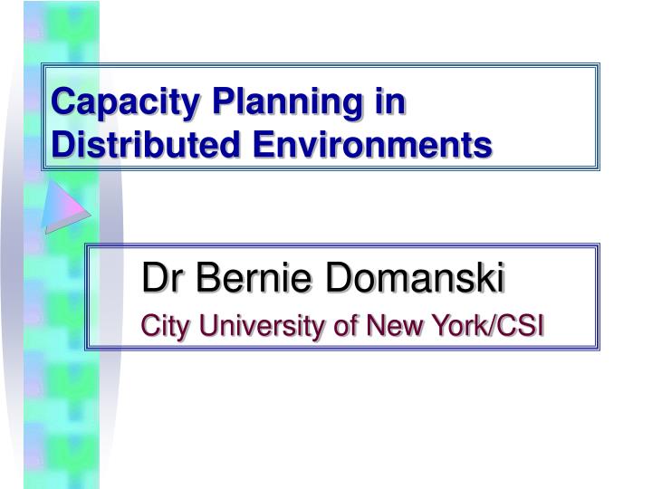 capacity planning in distributed environments