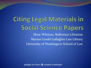 Citing Legal Materials in Social Science Papers