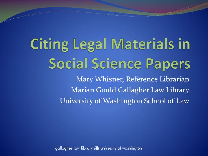 citing legal materials in social science papers