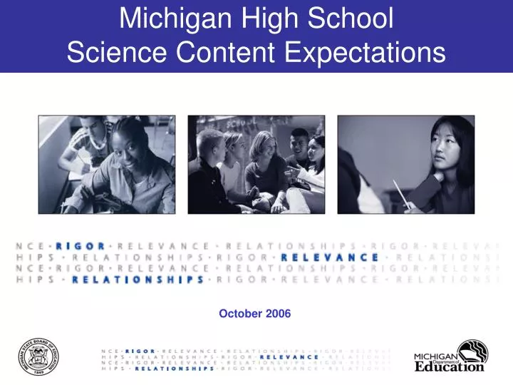 michigan high school science content expectations