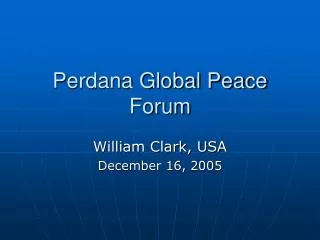 Perdana Global Peace Forum