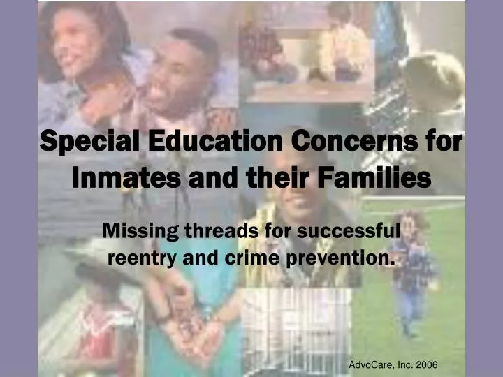 special education concerns for inmates and their families