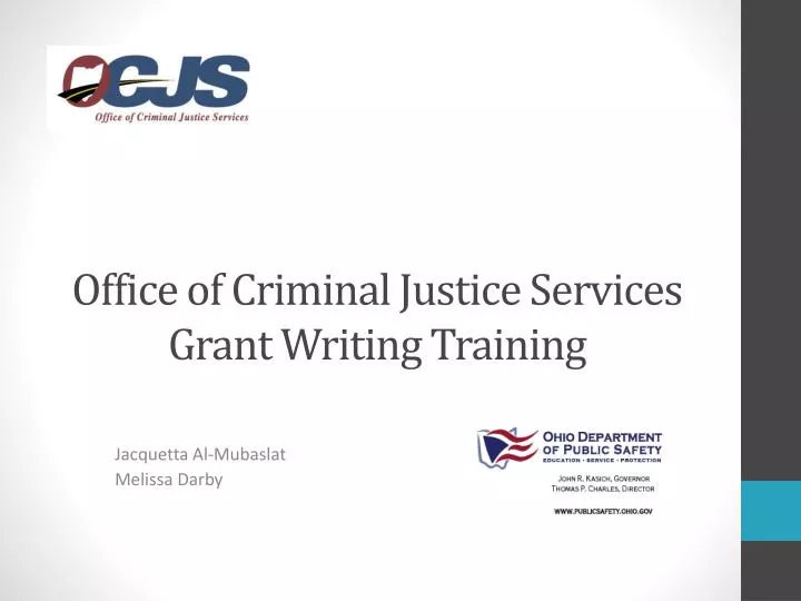 office of criminal justice services grant writing training