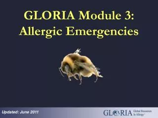 GLORIA Module 3: Allergic Emergencies
