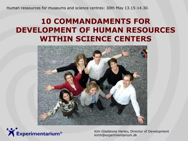 10 commandaments for development of human resources within science centers