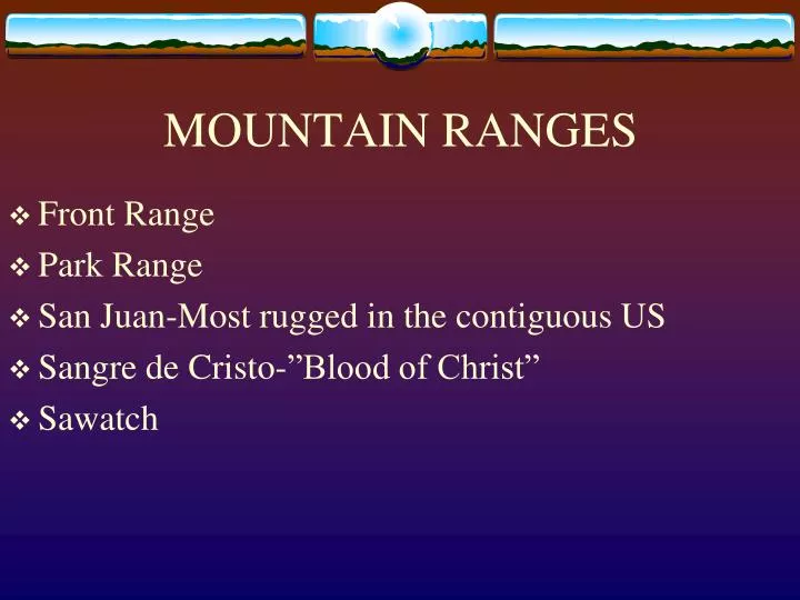 mountain ranges