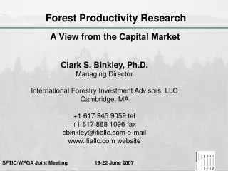 Forest Productivity Research