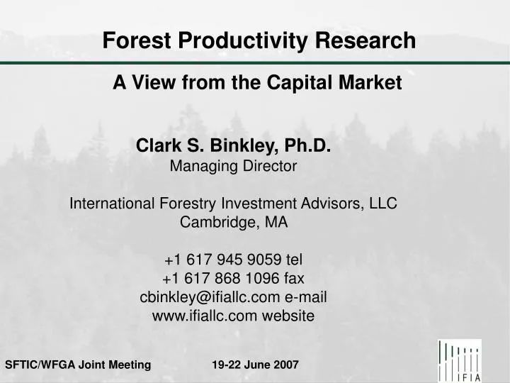 forest productivity research