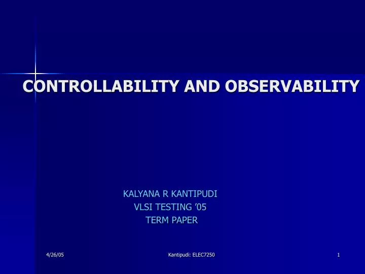 controllability and observability