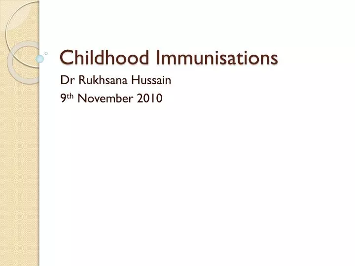 childhood immunisations