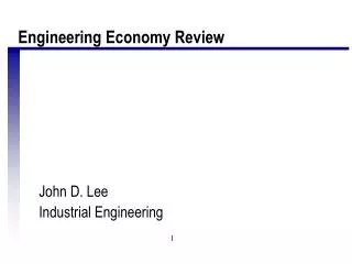 John D. Lee Industrial Engineering