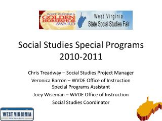 Social Studies Special Programs 2010-2011