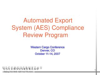 Automated Export System (AES) Compliance Review Program