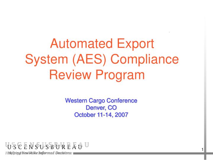 automated export system aes compliance review program