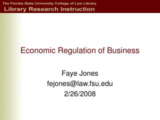 Economic Regulation of Business