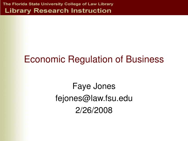 economic regulation of business