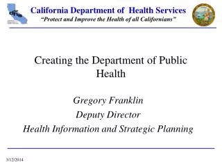 Creating the Department of Public Health