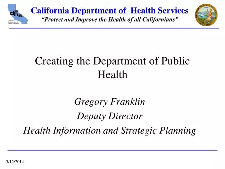 creating the department of public health