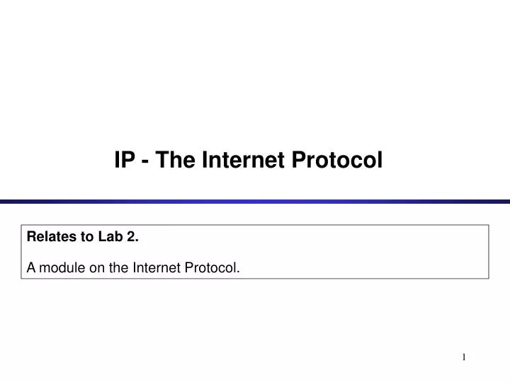 ip the internet protocol