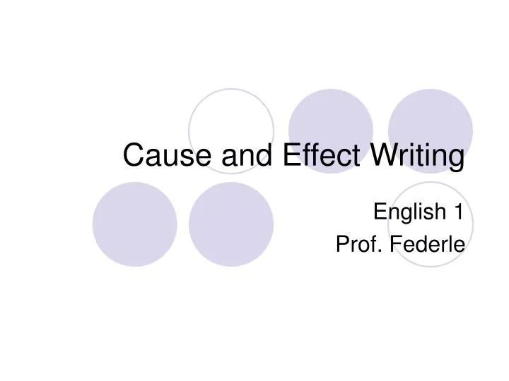 cause and effect writing