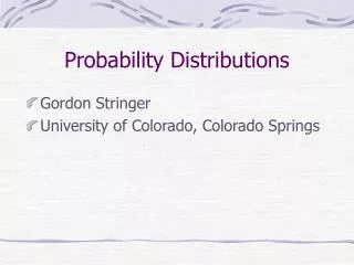 Probability Distributions