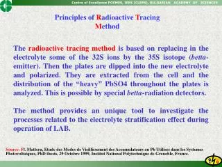 Principles of R adioactive T racing M ethod